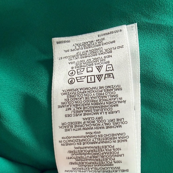 Brooks Brothers Red & Green Floral Print Pleated Long Sleeve Shirt Dress, 12 - Picture 8 of 13